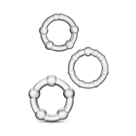 Σετ δακτύλιοι πέους Stay Hard By Blush® | Clear Beaded Penis Rings (3-Sizes)