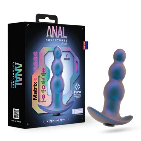 Πρωκτική σφήνα με δόνηση Anal Adventures Matrix By Blush® | Expedition - Vibrating Anal Plug With AnchorTech™ Base - Lunar Blue