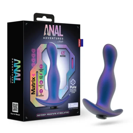 Πρωκτική σφήνα με δόνηση Anal Adventures Matrix By Blush® | Odyssey - Vibrating Prostate Stimulator With AnchorTech™ Base - Space Age Blue