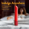 Μικρός Δονητής Oh My Gem | Desire 5 Inch Pocket-Sized Power Vibrator With Tapered Tip & Ruby Gem Base - In Red