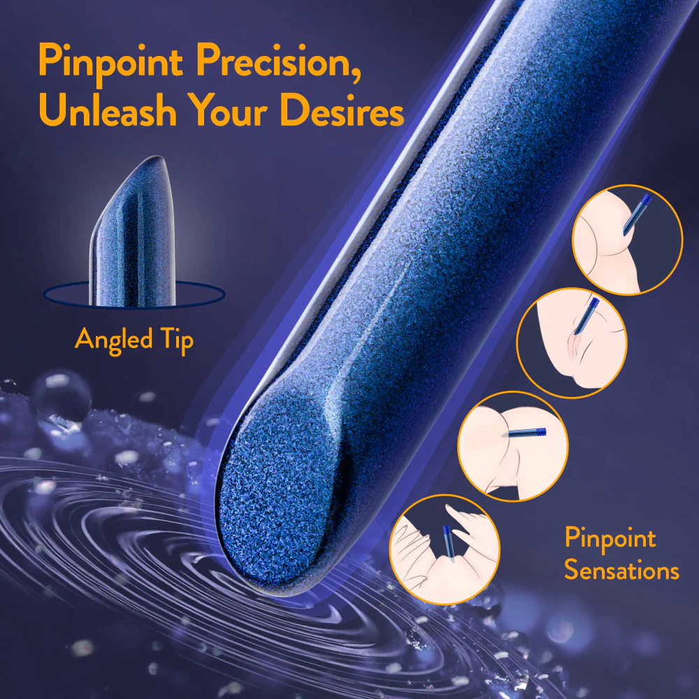 Μικρός Δονητής Oh My Gem | Mystery 5 Inch Pocket-Sized Power Vibrator With Tapered Tip & Sapphire Gem Base - In Blue