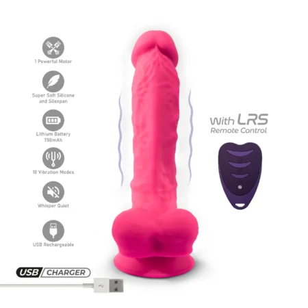 Ρεαλιστικός δονητής Model 1 8" Pink Vibration+ LRS - SILEXD