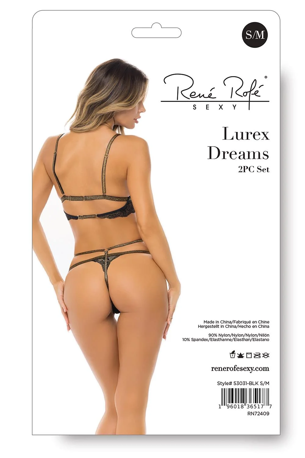 RENE ROFE LUREX DREAMS 2PC SET BLACK