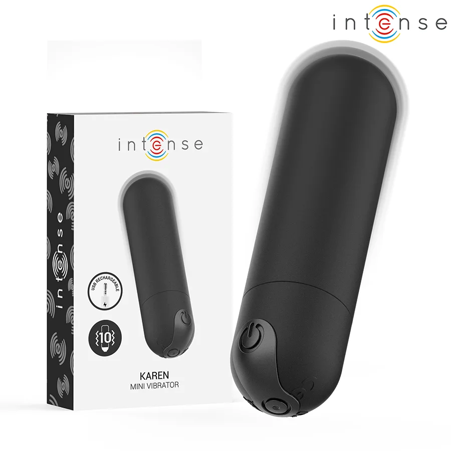 Μίνι δονητής INTENSE - KAREN MINI RECHARGEABLE VIBRATING BULLET BLACK