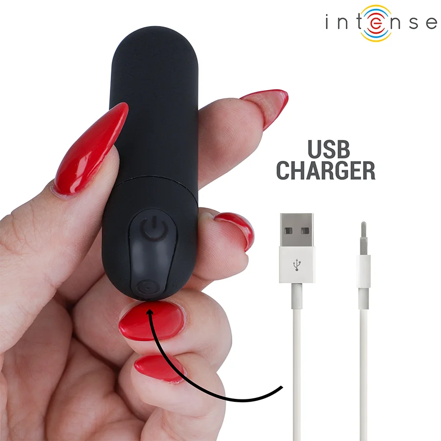 Μίνι δονητής INTENSE - KAREN MINI RECHARGEABLE VIBRATING BULLET BLACK