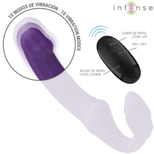 Δονητής INTENSE - JILL DOUBLE VIBRATOR 20 CM PURPLE REMOTE CONTROL