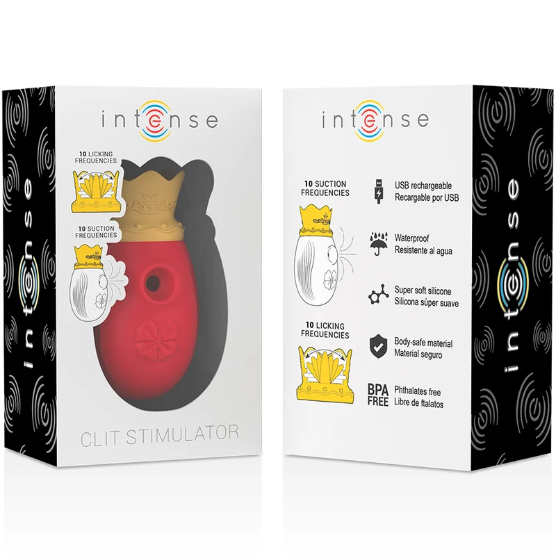 Διεγέρτης κλειτορίδας INTENSE - CLITORIS STIMULATOR 10 SUCTION AND LICKING MODES - RED