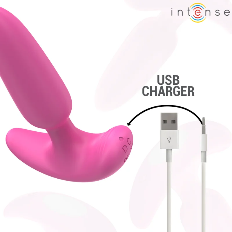 Πρωκτική σφήνα με δόνηση INTENSE - ROSS ANAL PLUG 10 VIBRATIONS PINK REMOTE CONTROL