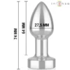 Μεταλλική πρωκτική σφήνα με δόνηση INTENSE - ANAL PLUG 10 VIBRATIONS METAL WITH REMOTE CONTROL S