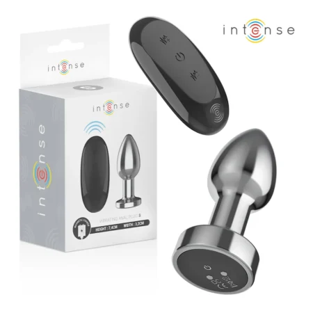 Μεταλλική πρωκτική σφήνα με δόνηση INTENSE - ANAL PLUG 10 VIBRATIONS METAL WITH REMOTE CONTROL S