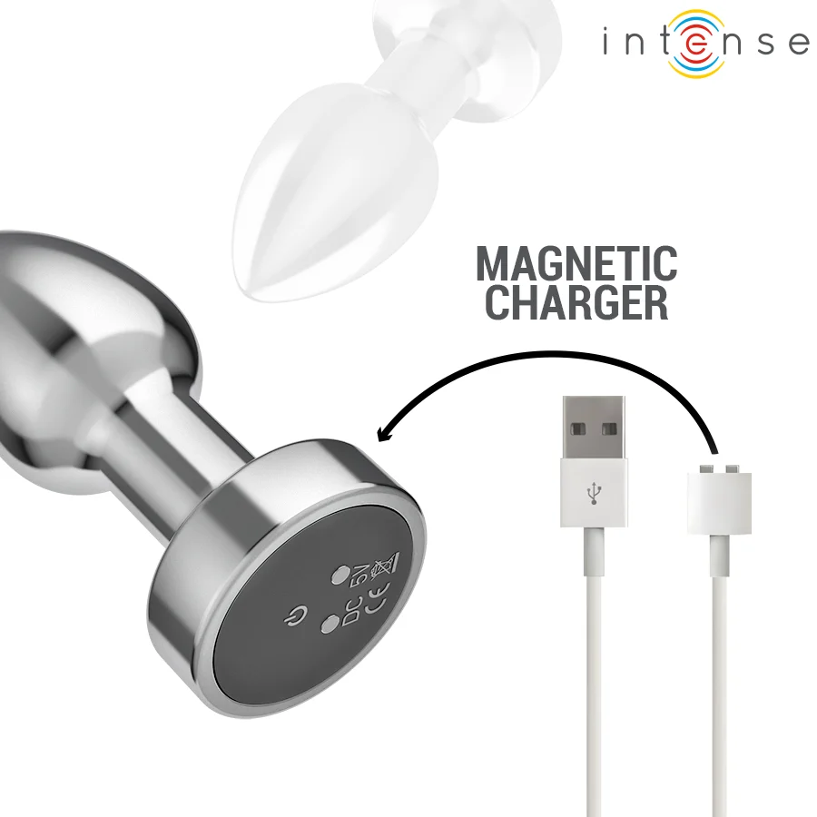Μεταλλική πρωκτική σφήνα με δόνηση INTENSE - ANAL PLUG 10 VIBRATIONS METAL WITH REMOTE CONTROL S