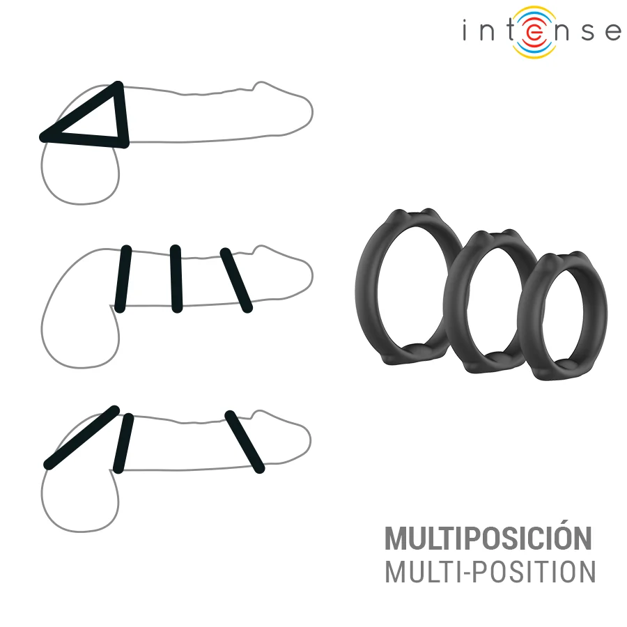 Σετ με 3 δακτυλίους πέους INTENSE - PETER SET OF 3 PENIS RINGS MODEL 9