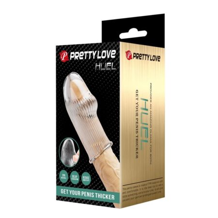 Κάλυμμα πέους PRETTY LOVE - HUEL PENIS SLEEVE GET YOUR PENIS THICKER TRANSPARENT