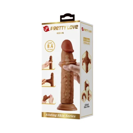 Ρεαλιστικό ομοίωμα πέους PRETTY LOVE - KEON REALISTIC DILDO 21 CM BROWN