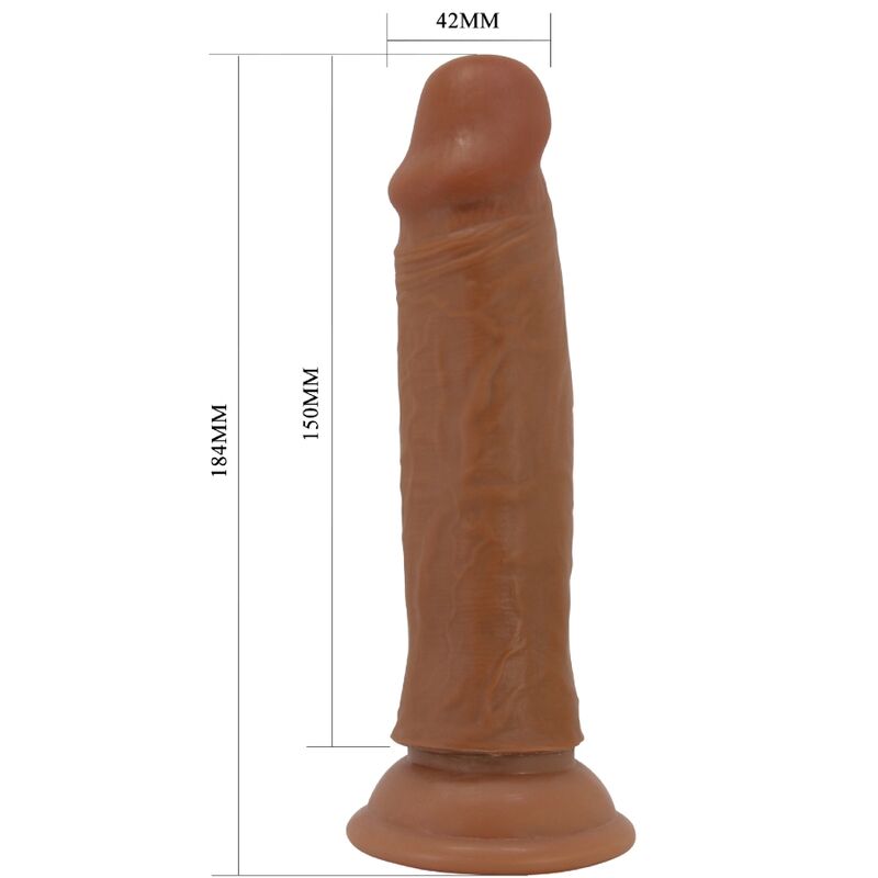 Ρεαλιστικό ομοίωμα πέους PRETTY LOVE - QUENTIN REALISTIC DILDO 18 CM BROWN