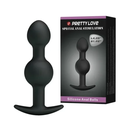 Πρωκτικές μπάλες PRETTY LOVE - SPECIAL STIMULATION SILICONE ANAL BALLS 10.3 CM BLACK