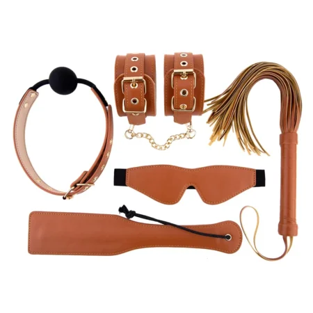 BDSM Σετ Elite Bdsm Set Cognac Vegan Leather DREAMTOYS BLAZE