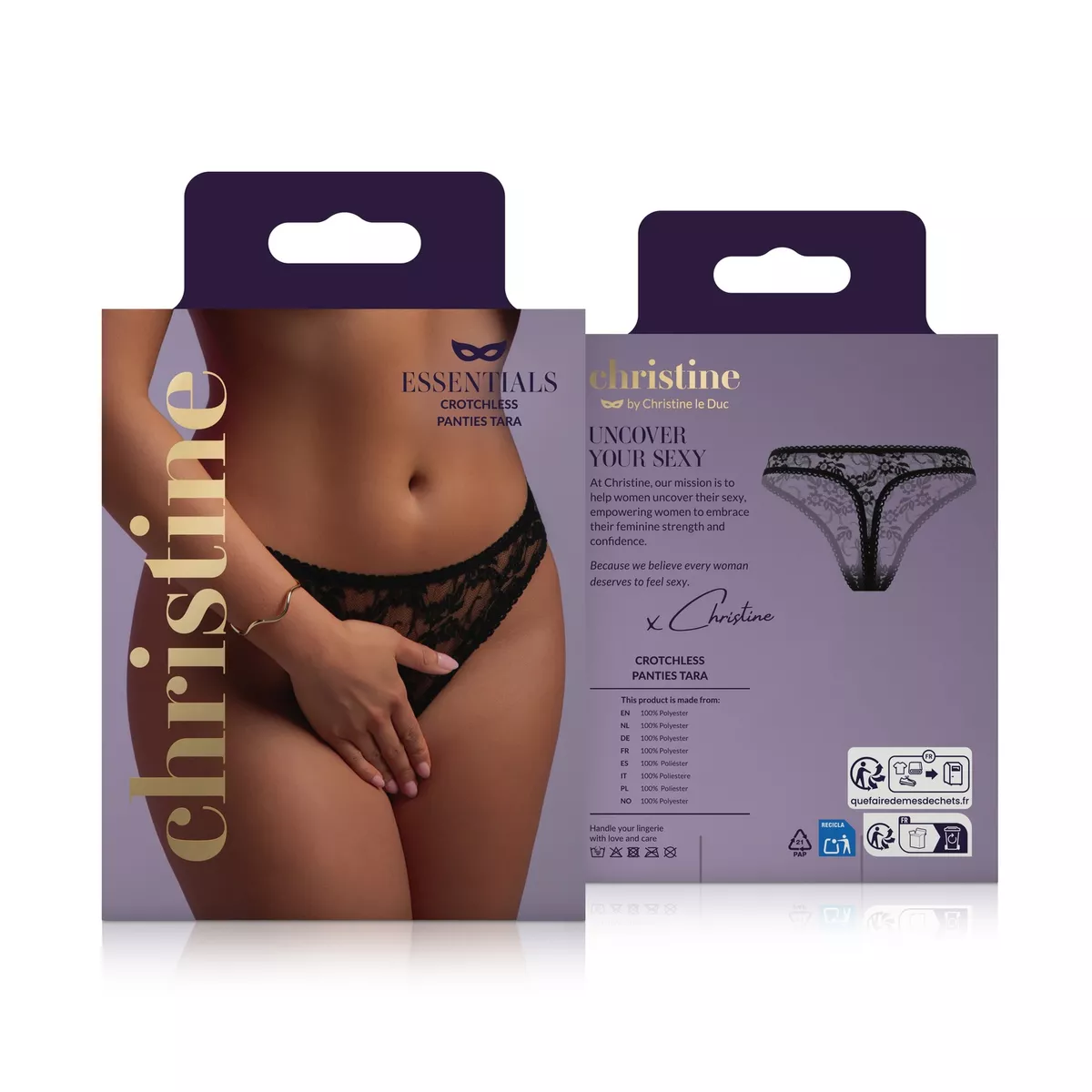 Γυναικείο σλιπ με ανοιχτό καβάλο Christine - Crotchless Panties Tara