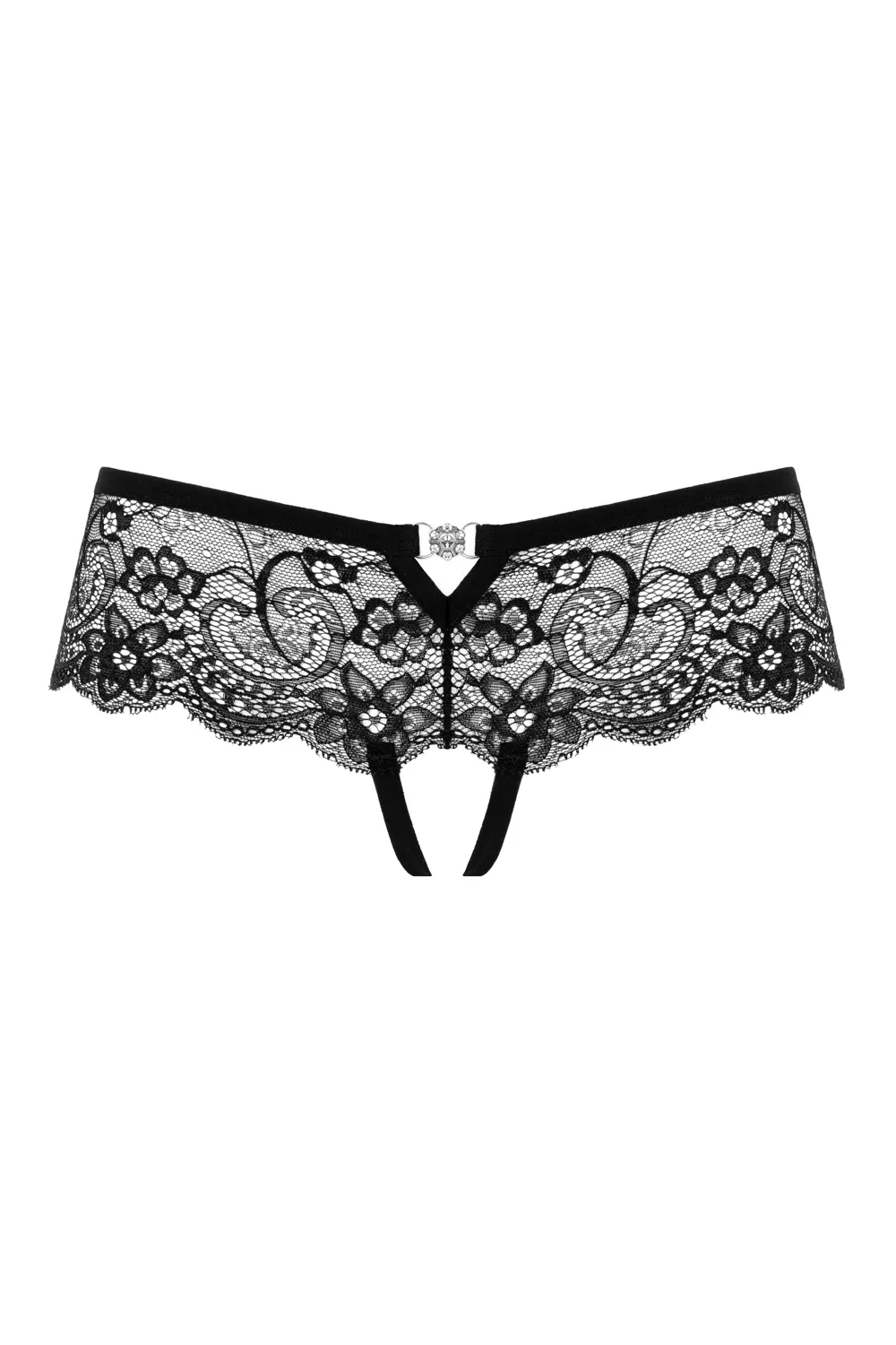 Γυναικείο σλιπ με ανοιχτό καβάλο Christine - Crotchless Slip Sierra - Black
