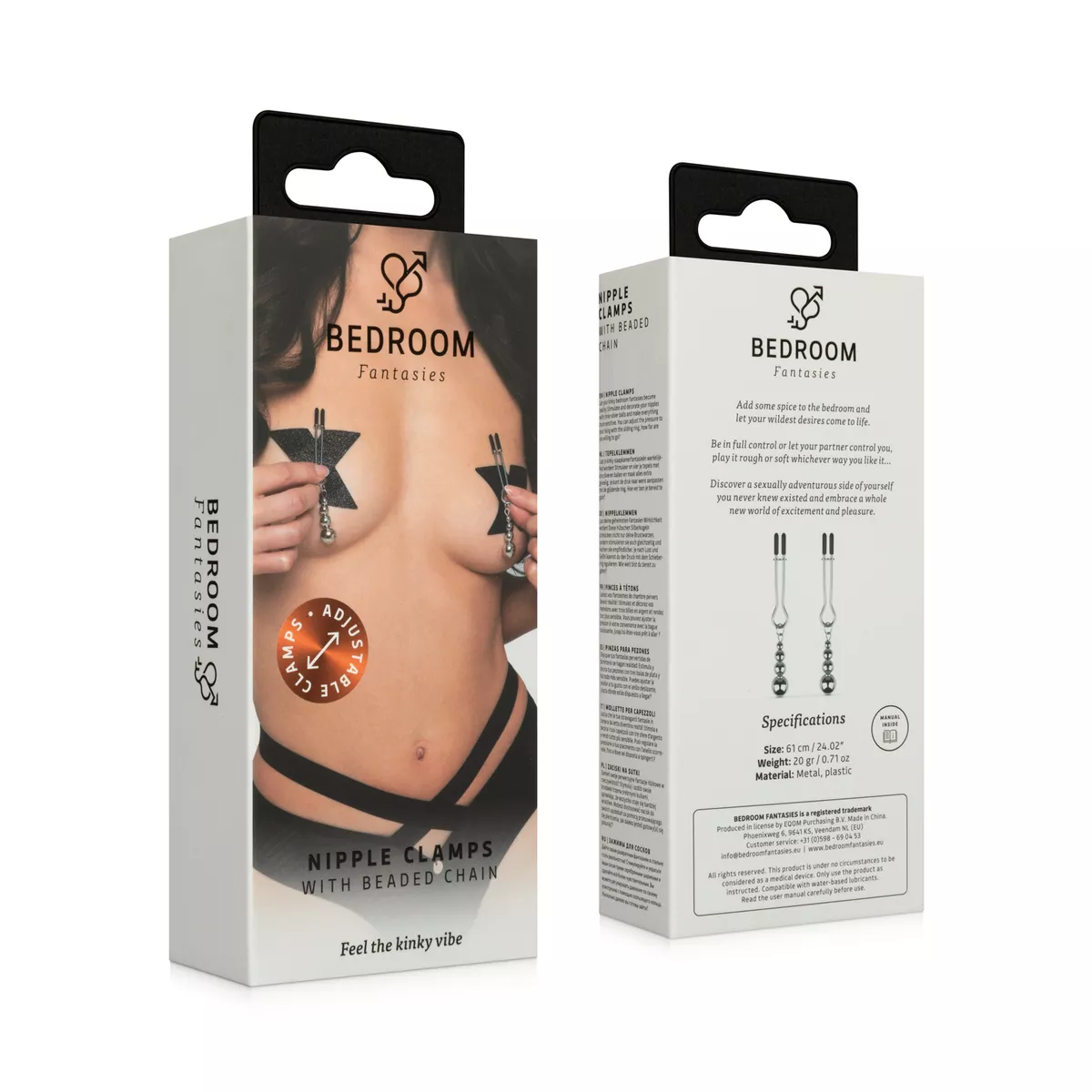 Σφιγκτήρες θηλών Bedroom Fantasies - Nipple and Clitoris Clamps - Silver