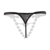Στρινγκ με πέρλες Christine - Pearl open crotch thong Mea - Black