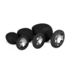 Σετ με 3 πρωκτικές σφήνες Silicone Buttplug Set with Diamond - Black - Easytoys Anal Collection